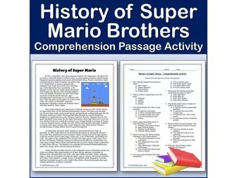 History of Super Mario Brothers | Reading Comp Passage & Activity | Editable