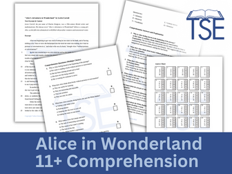 11+ GL English Comprehension Paper - Alice in Wonderland - Multiple Choice