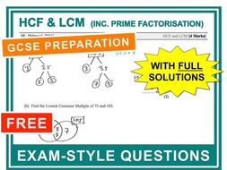 GCSE 9-1 Exam Question Practice (HCF + LCM)