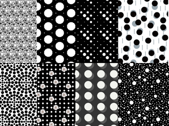 Black and White Polka Dots Backgrounds / Digital Paper with Spots Clip Art