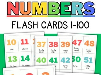 Numbers Flash Cards 1-100.