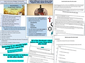 Death: Is it the end? Beliefs about life after death (1-2 lessons)