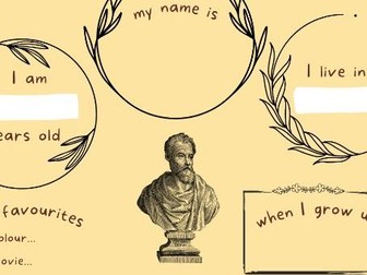 All About Me Worksheet | Roman Theme