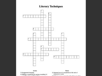 Literary Technique Crossword