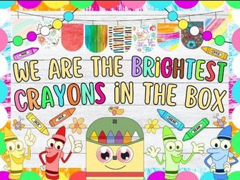 Crayon And Back To School Bulletin Board or Door Decor Kit | August & September