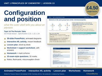 Edexcel IGCSE Chemistry Unit 1 – Principles of Chemistry: Lesson 13, Configuration and Position
