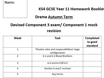 Year 11 half termly homework bundle for the year