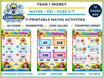Year 1 Money Worksheets | UK Coins & Notes | KS1 Maths