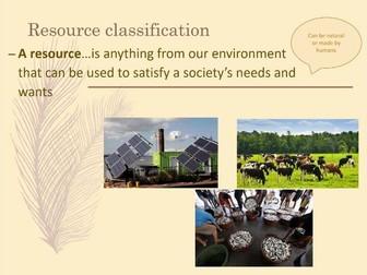Resource Classification - Renewable, Non-renewable and Continuous, including Water