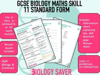 GCSE Biology Maths Skill - 11 Standard Form