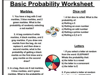 Basic Probability Worksheet