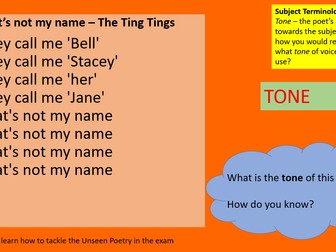 AQA Eng GCSE: Unseen Poetry + SPAG starter