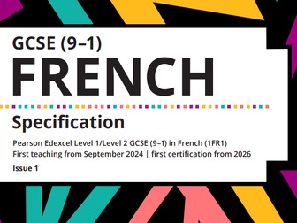 GCSE French Pearson Edexcel 2024 specification