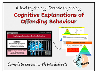 A-Level Psychology - COGNITIVE EXPLANATIONS FOR OFFENDING BEHAVIOUR [Forensic Psychology]