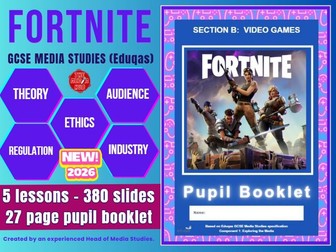 Fortnite | Full + Comprehensive Lessons + Resources | GCSE Media Studies | Eduqas