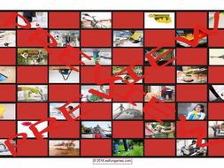 Household Chores and Cleaning Supplies Checker Board Game