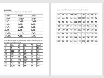 11 multiplication activity packs