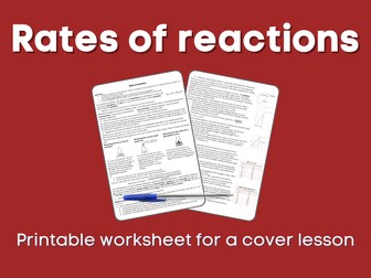 Rates of reactions Cover lesson