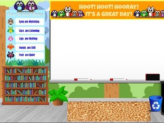 Owl themed Virtual Classroom Background