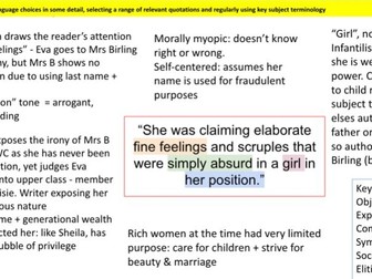 Grade 9 An Inspector Calls Mrs Birling Lesson