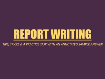 IGCSE Report Writing Guide with Sample Answer