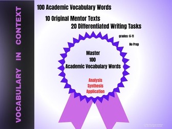 Academic Vocabulary in Context: 10-week Curriculum (Analysis to Application)