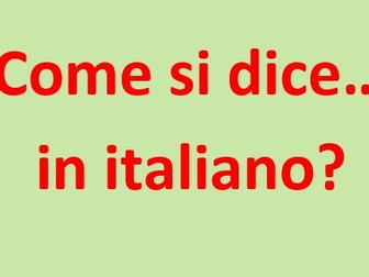 Come si dice "Please" in italiano? Posters with useful questions.