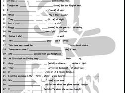 Future Continuous Tense 1 Page BW Worksheet