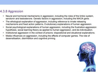 AQA A Level Psychology - Aggression Full Resource Pack