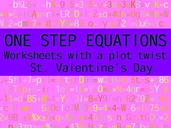 ONE STEP EQUATIONS - ST. VALENTINE'S DAY