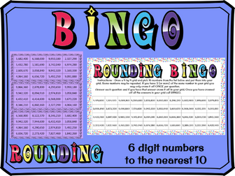 Rounding to the nearest 10 with 7 digit numbers BINGO