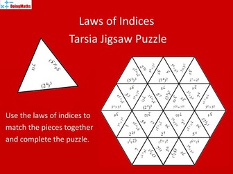 Laws of Indices Tarsia Jigsaw Puzzle