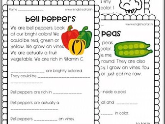 Reading Comprehension - vegetables