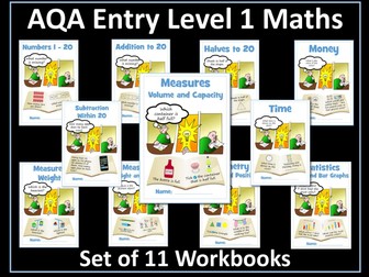 AQA Entry Level 1 Maths - 11 Workbooks Bundle