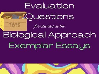 CIE- Evaluation Exemplar Essays  for studies in the Biological  Approach