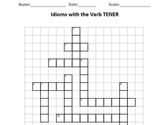 Spanish Crossword Idioms with the Verb TENER