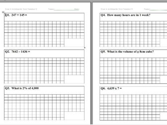 Upper Key Stage 2 Arithmetic Tests