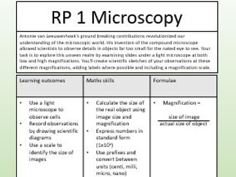 Microscopy Required practical booklet AQA GCSE