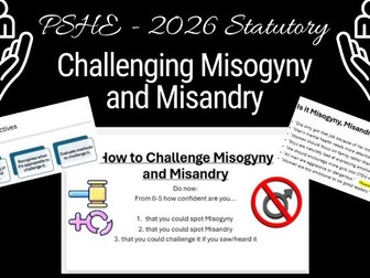 PSHE Challenging Misogyny & Misandry (Safeguarding & Respect Lesson)