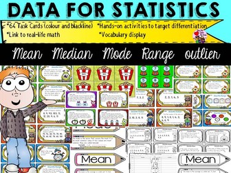 DATA FOR STATISTICS: MEAN, MEDIAN, MODE, RANGE AND OUTLIER