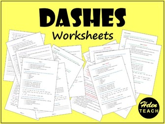 Dashes Worksheets | Differentiated | With Answers