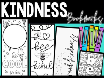 Kindness Bookmarks to colour
