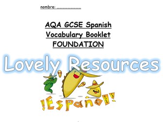 NEW SPEC AQA GCSE Spanish Vocabulary Booklet - Foundation Tier