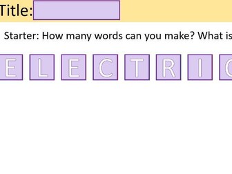 Electricity KS3