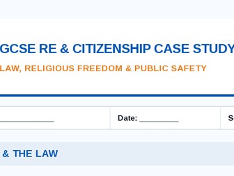 RE/Citizenship lesson resource. Religion and Knife crime