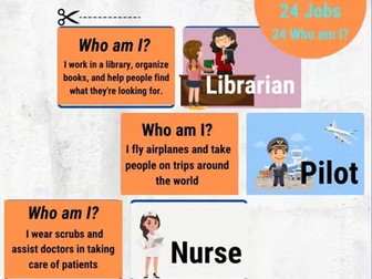 Flashcards Community Helpers :Who Am I? Game of Jobs
