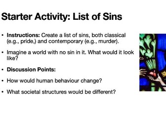Sin and Original Sin - RS GCSE Christian Beliefs