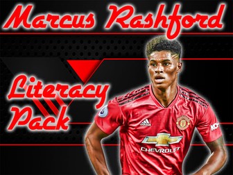 Marcus Rashford Literacy Pack. Letter review, missing word, word searches, fact file and colouring!