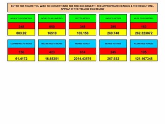 IMPERIAL & METRIC CONVERSION TABLE