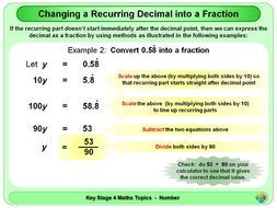 Changing a Recurring Decimal into a Fraction KS4